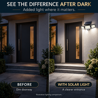 🔥 49% OFF — Solar Outdoor Motion Sensor Light with Remote Control