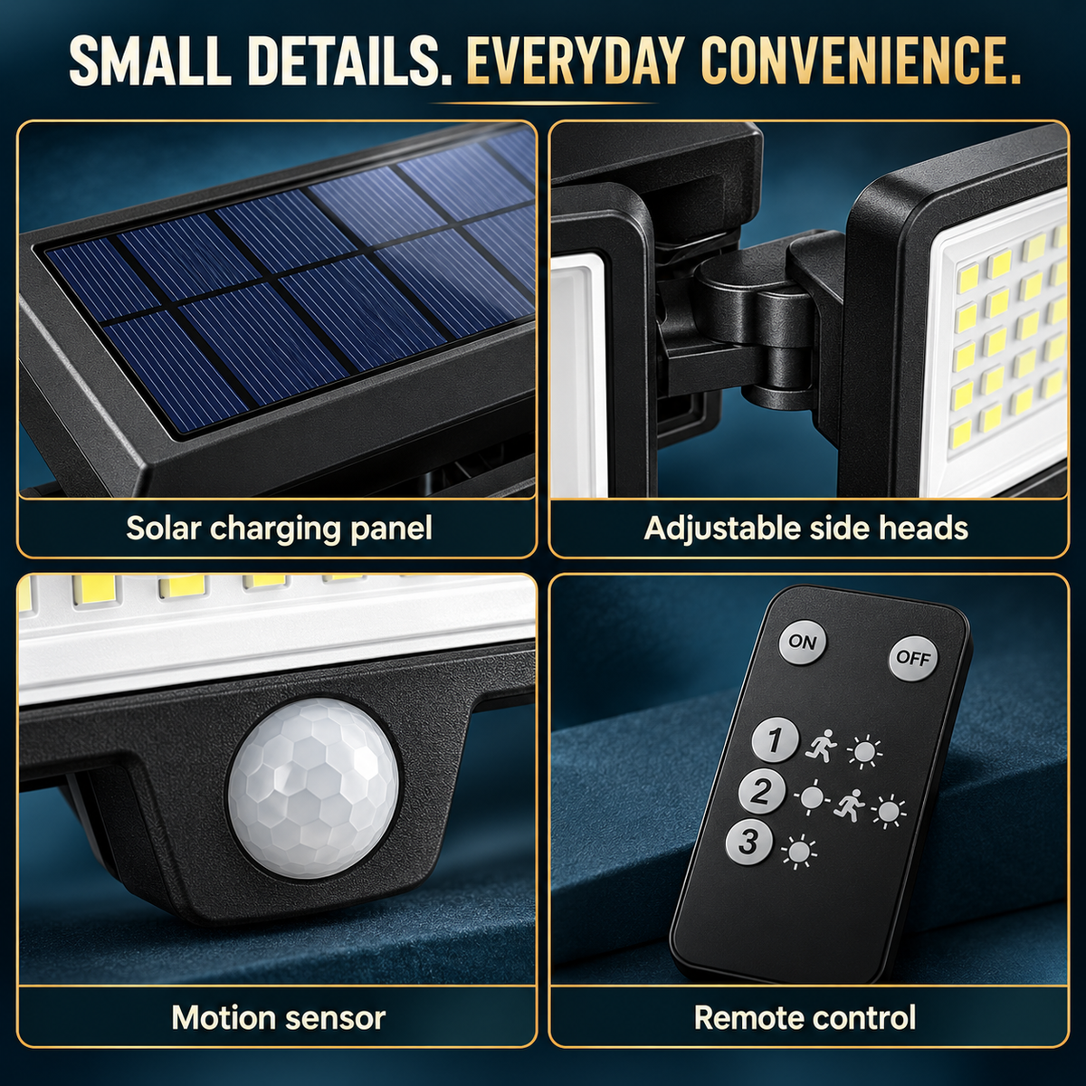 🔥 49% OFF — Solar Outdoor Motion Sensor Light with Remote Control