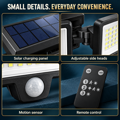 🔥 49% OFF — Solar Outdoor Motion Sensor Light with Remote Control