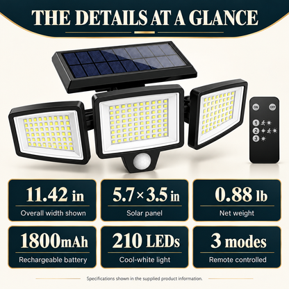 🔥 49% OFF — Solar Outdoor Motion Sensor Light with Remote Control