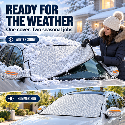 ❄️ Windshield Snow Cover – Less Scraping in Winter, Shade in Summer
