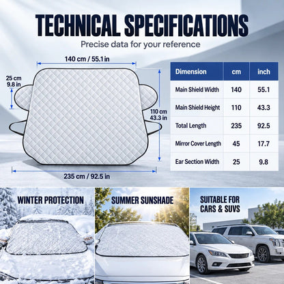 ❄️ Windshield Snow Cover – Less Scraping in Winter, Shade in Summer