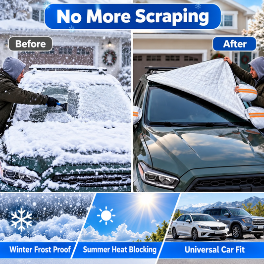 ❄️ Windshield Snow Cover – Less Scraping in Winter, Shade in Summer