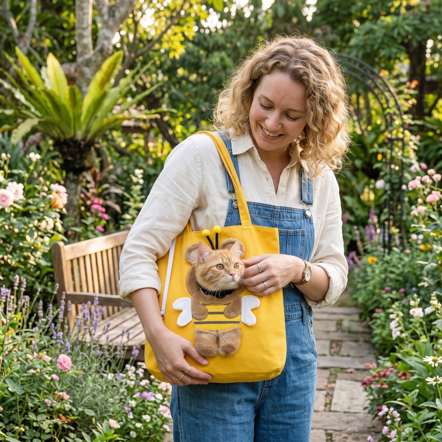 Cute Bee Canvas Pet Shoulder Carrier Bag
