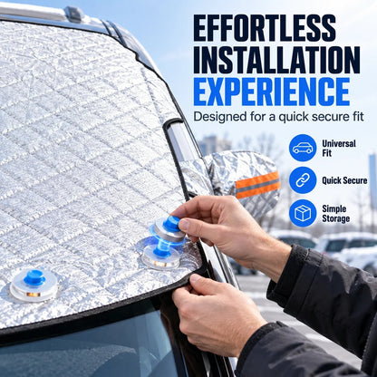 ❄️ Windshield Snow Cover – Less Scraping in Winter, Shade in Summer